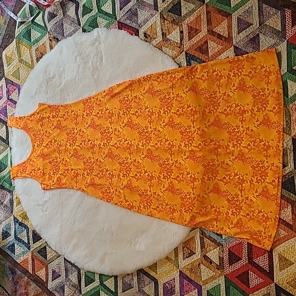 VINTAGE Hawaiian Floral Stretch Vacation Beach Boho Hippie Dress